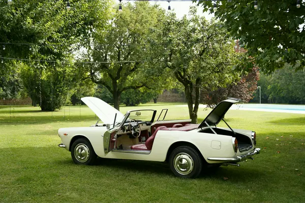 Lancia Flaminia Convertibile Touring - Nel parco, cofani aperti